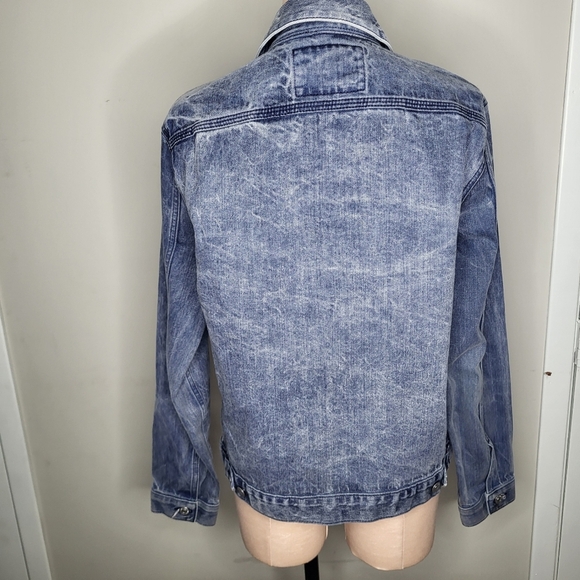 7 For All Mankind Denim Jacket in Washed Blue Size Medium - Picture 4 of 11